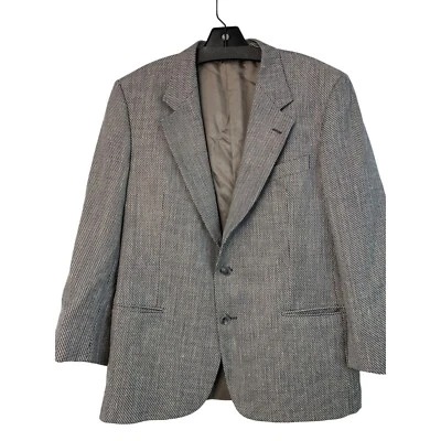 VTG 80s Valentino Uomo Men's Wool/Silk Blazer Jacket Check Italy Size 41S 7436 - Image 1 of 4