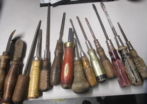 Wooden Handle Tool Lot 14 Piece - Picture 1 of 5
