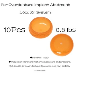 10 Piezas Localizador Dental de Sobredentaduras Inserto de Pilar Tapas de Retención 0.8Lbs Amarillo - Imagen 1 de 5