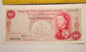 1961 Isle of Man 10 Shillings Note; Pick 24 - Picture 1 of 2