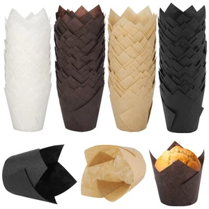200 Pieces Mini Tulip Baking Cups Greaseproof Cupcake Muffin Liners Muffin Ca... - Picture 1 of 7