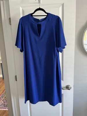 Tiana B 18W Royal blue Dress With Short Sleeves And Keyhole Cut Out - Image 1 of 4