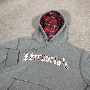 Vintage Aerpostale Hoodie Sweatshirt Herren XL grau Flanell Kapuze bestickt kastig - Bild 1 von 9