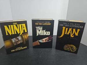 Eric Van Lustbader 1st Ed. Set: The Ninja, The Miko, Jian (1980–1985 HC/DJ) –... - Foto 1 di 24