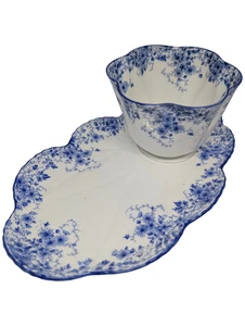 Beautiful Vintage SHELLEY England DAINTY BLUE Bone China Tennis Tea Service Set - Picture 1 of 7