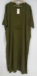 Neu Odd Bird Ruya Tunika Kurzarm Kleid. Olive. Größe S/M - Bild 1 von 4
