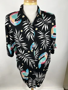 California Krush Woman’s Size 22/24 Short Sleeve Button Up Top- 3983 - Picture 1 of 5