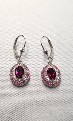 Pendientes D'Joy Rodolita Granate y Multi Piedras Preciosas Elegancia atemporal Foto 1 de 4