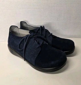 Alegria Pyper Capt Navy Corduroy Lace Up Shoes Sz 40 - Picture 1 of 11