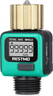 RESTMO Water Flow Meter with Brass Inlet Metal Thread, Measure Gallon/Liter and