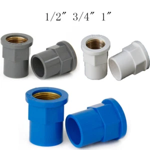 Brass Straight Connector 1/2" 3/4" 1" Female Thread PVC Water Pipe Joint Adapte - Picture 1 of 12