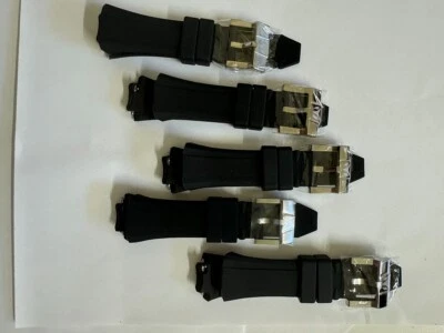 Lote de 5 Auténticas Banda Goma TechnoMarinE NEGRA 25mm Ancha 15mm Más Pequeña Foto 1 de 4