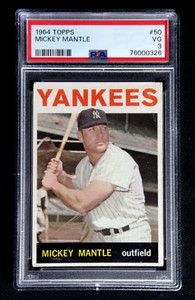 MICKEY MANTLE 1964 TOPPS BASEBALL CARD #50 PSA 3 VG CENTERED! HOF NY YANKEES