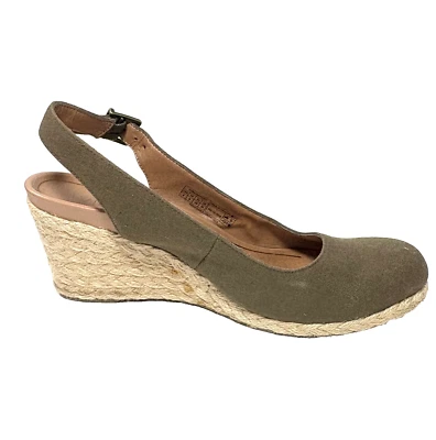 Alpargata Vionic cuñas con cordones, lona verde oliva, para mujer 8 Foto 1 de 4