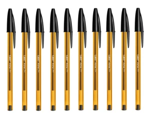 Lot 10 Stylo Bic Original Fine Noir 0,8 mm Fourniture Scolaire Bureau NEUF - Afbeelding 1 van 1