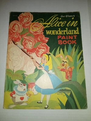 Libro de pintura de Walt Disney Alicia en el país de las maravillas 1951 Whitman (F) Foto 1 de 4