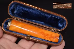 Antique Royal natural EGG Amber Mouthpiece / Cigarette Holder vtg old Bernstein - Picture 1 of 24