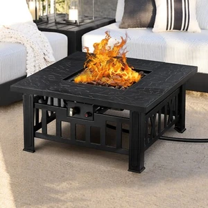 Propane Fire Pit Table 50.000 BTU Firepit Table for Outdoor Garden Patio Party - Picture 1 of 14