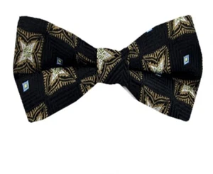 Boy's 100% Brown Silk Designer Pre-Tied Woven Bowtie- NWT - Picture 1 of 1
