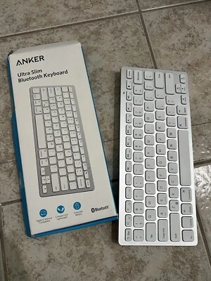 Anker Ultra Slim Bluetooth White Keyboard Lightweight Apple & Android Compatible - Image 1 of 4