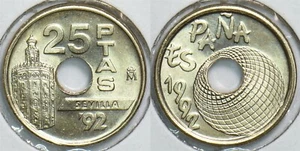 Spain 1992 25 Pesetas Choice BU 198407 combine shipping - Picture 1 of 3
