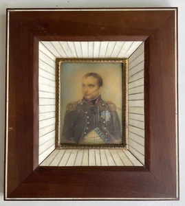 Napoleone Bonaparte antico ritratto francese in miniatura firmato Mayer  - Foto 1 di 10