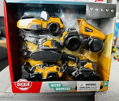 DICKIE Construction Vehicles Volvo 5-Pak Micro Workers Dump Truck, Excavator NEW - Image 1 of 3