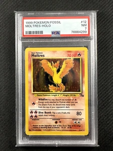 Pokemon Card PSA 7 NM Moltres Fossil Unlimited 1999 Holo 12/62 - Picture 1 of 2