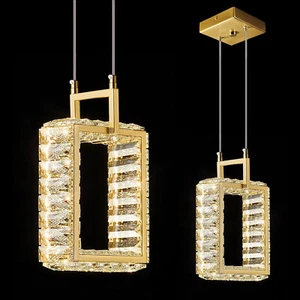 1-Pack Kitchen Island Light Fixture Modern Led Crystal Pendant Light Gold, M02 - Picture 1 of 5