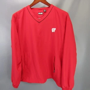 PING Wisconsin Badgers Golf Pullover Windbreaker Lightweight Jacket Red Large L - Picture 1 of 11