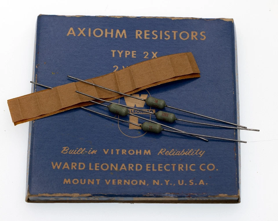VINTAGE WARD LEONARD 2X AXIOHM RADIO RESISTOR, 3.3kΩ 2W, Box of 4 - Image 1 of 1