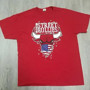 Vintage Chicago Bulls XL Original Street Bullies Red Tshirt FOTL HD Cotton Tag - Picture 1 of 10