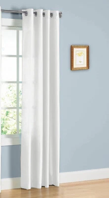 1 PIEZA SÓLIDO SEMISHEER OJAL IMITACIÓN SEDA VENTANA CORTINA PANEL DECORACIÓN VERSÁTIL MIRA  Foto 1 de 3