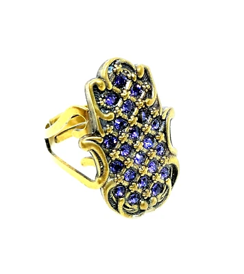 Anillo Michal Negrin cristal púrpura Hamsa talla única para mujer. Foto 1 de 4