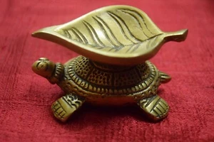 Messing Goldene Schildkröte Briefbeschwerer Schildkröte Prunkstück Tischlampe Wohndeko VR160 - Bild 1 von 9