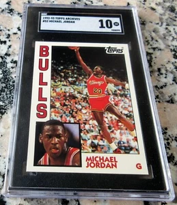 MICHAEL JORDAN 1992 Topps Archives SGC 10 GEM MINT POP 32 RARO HOF GOAT Bulls $$ - Foto 1 di 2