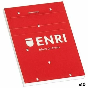 Notepad ENRI Red A7 80 Sheets (10 Units) - Picture 1 of 3