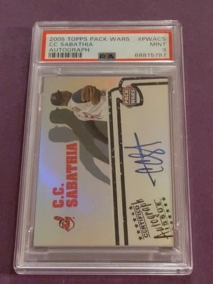 2005 Topps Pack Wars  CC Sabathia HOF Autograph PSA 9 Mint Cleveland Indians  - Image 1 of 2