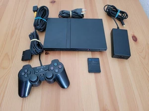 Sony Playstation 2 / PS2 SLIM - mit Controller + Memory Card - Bild 1 von 5