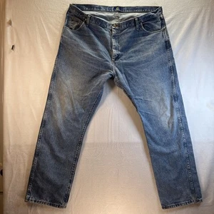 Pantalones de mezclilla Wrangler 47MWZ para hombre 42x32 azul calce regular vaquero trabajo occidental - Imagen 1 de 19
