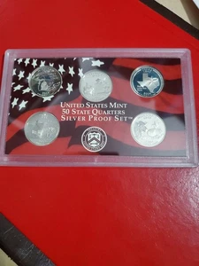 2004 S .90 Silver Proof  50 State Quarters Set beautiful Mirror Finish 5 Coins. - Picture 1 of 16