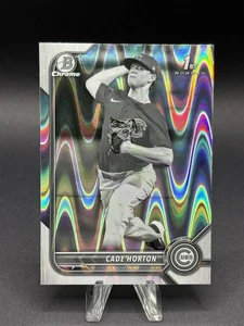 Cade Horton 2022 Bowman Draft cromo refractor de onda de rayos RC #BDC-193 Rookie Cubs - Imagen 1 de 2