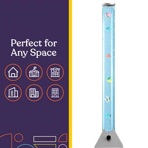 Novelty Colour Changing LED Bubble Lamp Tube Floor Tower Sensory Mood Light Fish - Picture 1 of 13