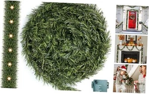 17.7FT Lighted Garland Christmas Decoration, Pre-lit Artificial Indoor Outdoor - Picture 1 of 8