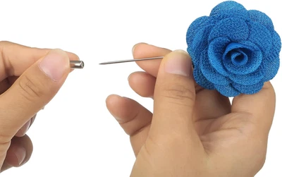 Pin de solapa de 15 piezas para hombre trajes hechos a mano flor de camelia boutonniere pin Foto 1 de 4