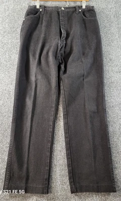 Wrangler 14 MWZ Relaxed Denim Jeans Womens 15/31x29 Black High Rise Dark Wash - Image 1 of 4