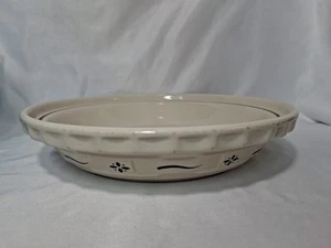 Plato de pastel de manzana Longaberger Pottery Classic azul tejido Traditions #30015 - Imagen 1 de 8