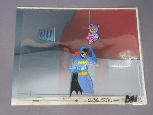 NEW ADVENTURES OF BATMAN Animation Cel w/Background (Batgirl & Bat-Mite) 1977 - Picture 1 of 7