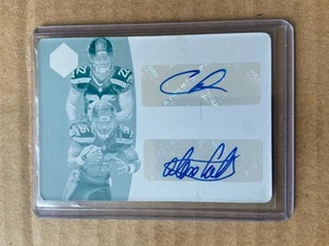 Doppia piastra di stampa autografa 1/1 C.J. CJ Prosise Alex Collins Seahawks firmato - Foto 1 di 2