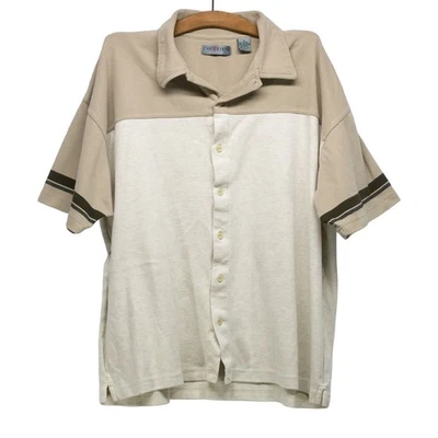 CHERESKIN Men's XL Short Sleeve Top Button Down Cotton Blend Jersey Top - Image 1 of 3